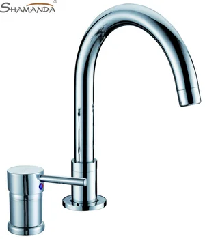 

Rushed Ceramic Free Shipping-solid Finishing Hot And Cold 2 Holes Single Handle Basin Faucet Mixer Taps Pieces Faucet-2418