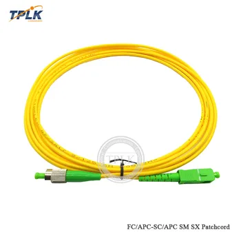 

Hot selling 100pcs/lot Wholesale Fiber Optic patch cord FC-SC-APC/UPC yellow SM patchcord SX PVC 3mm 3M FC SC APC/UPC