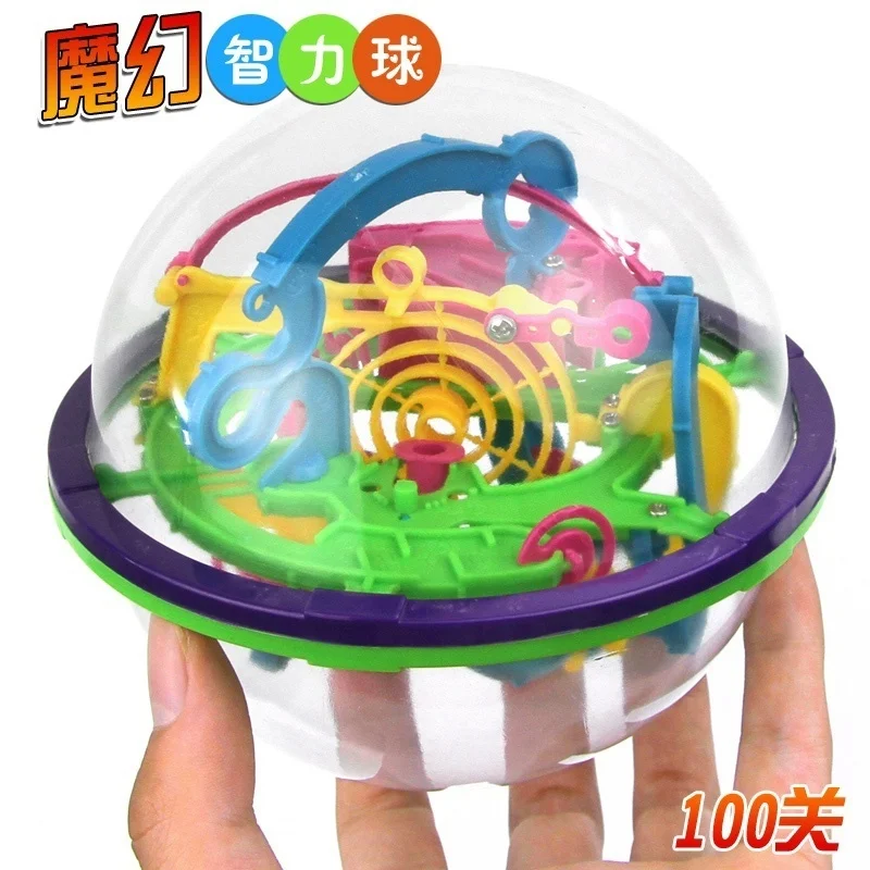 

Mini Maze Magic Ball, Magic Wisdom Ball 3D Three Dimensional Intelligence Ball Toy Track Passing Game-100