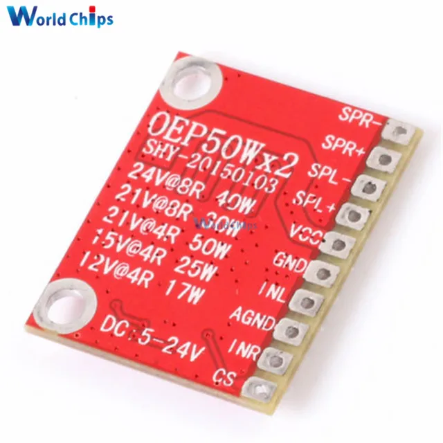OEP50W-módulo amplificador Digital Mini de doble canal, tablero Super amplificador, Kit Diy, 50Wx2, TDA7498, TPA3116D2, OEP50Wx2, DC4.5-24V OEP50W-módulo amplificador Digital Mini de doble canal, tablero Super amplificador, Kit Diy, 50Wx2, TDA7498, TPA3116D2, OEP50Wx2, DC4.5-24V