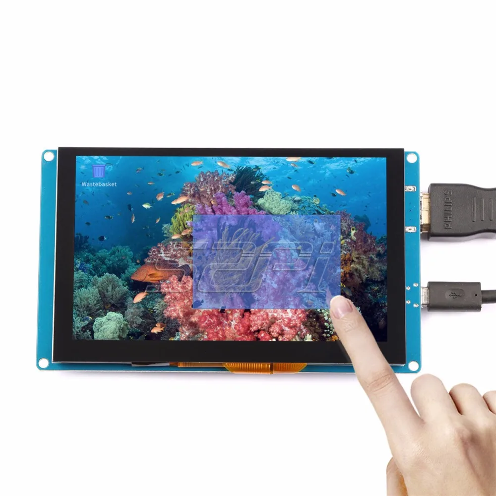  52Pi Ship from CN/US Free Driver 5 inch 800*480 Display Capacitive Touch Screen Monitor for Raspber