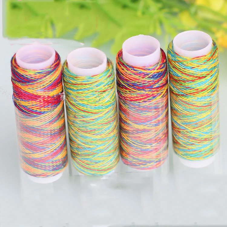 5Pcs/pack Rainbow Color Sewing Thread Hand Quilting Embroidery Sewing Thread for Home DIY Sewing