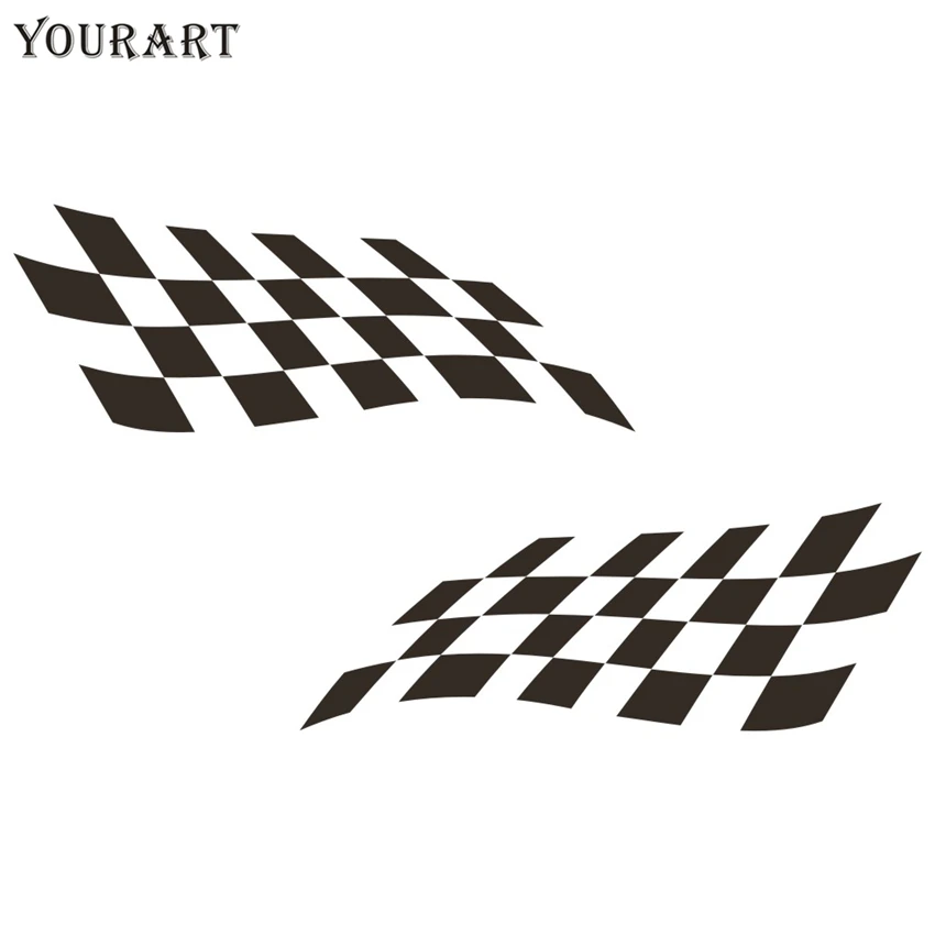 Спортивный Гоночный флаг Yourart наклейка для автомобилей зеркала заднего вида