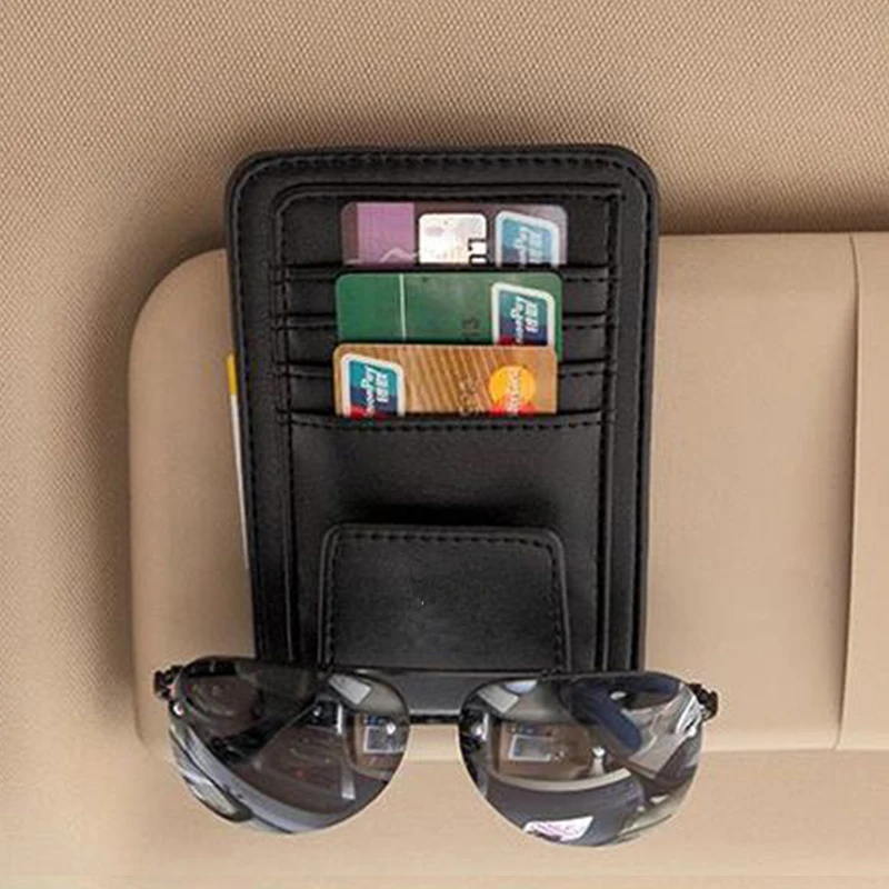 

Car Sun Visor Sunglasses Eyeglasses Glasses Holder Clip Credit Card Package For BMW E46 E39 E90 E60 E36 Storage bag with M LOGO