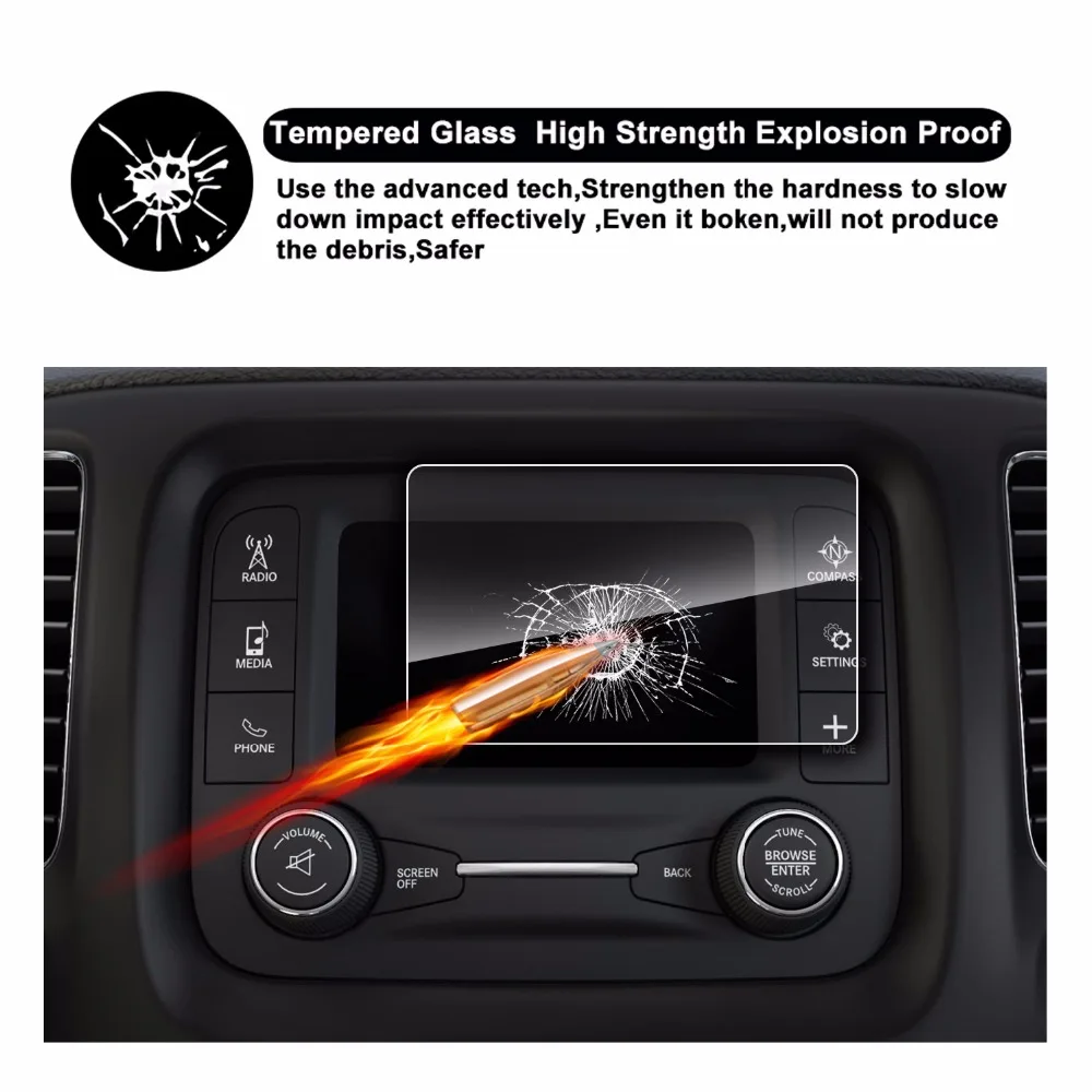 RUIYA 9H tempered glass screen protector for Jeep Compass 5inch car