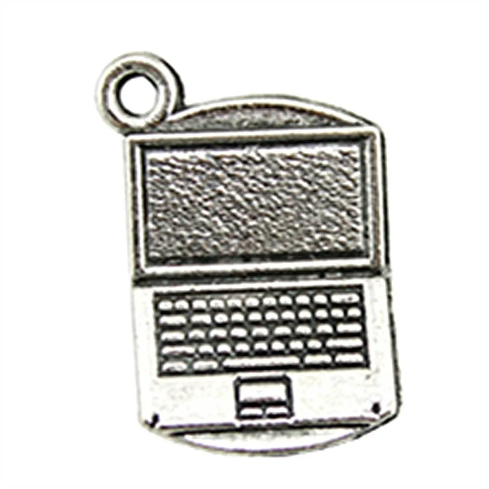 

5pcs Charm Laptop Computer Pendant Charms For Jewelry Making Antique Silver Laptop Charms 13x21mm