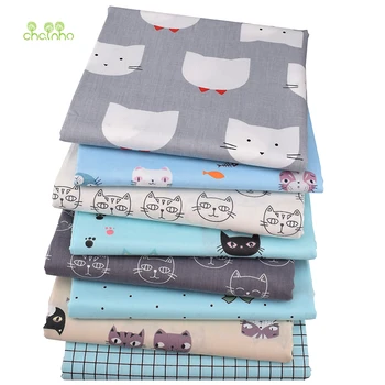 

Chainho,Cat Series, Printed Twill Cotton Fabric,For DIY Quilting Sewing Baby&Child Sheet,Pillow,Cushion Material,Half Meter