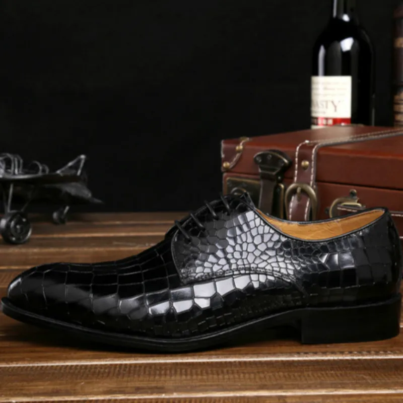 Los Marca Punta Zapatos 1 Vestir Patrón Italiano Genuino Moda Hombres Zuoxiangru Cocodrilo 2 Cuero Boda De La gqHTY5w