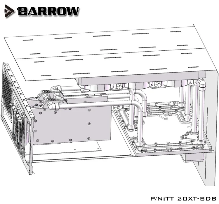 Акриловая плата Barrow в качестве Водного Канала для компьютерного чехла TT LEVEL 20XT ЦП
