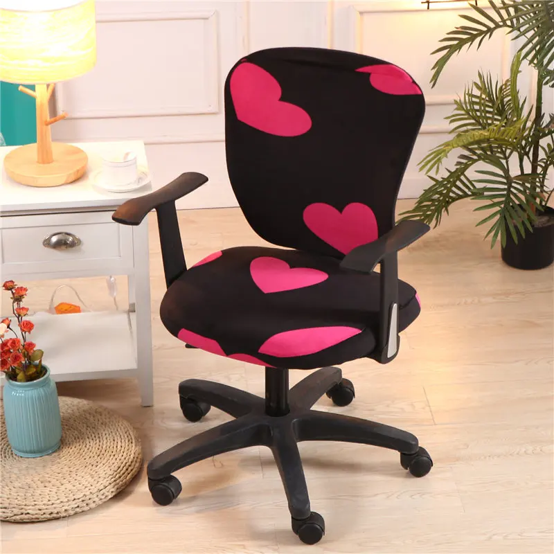 

Winter Stretch Elastic Home Office Computer Chair Cover Anti-dirty Removable Arm Chair Seat Cover Rotating Lift housse de chaise