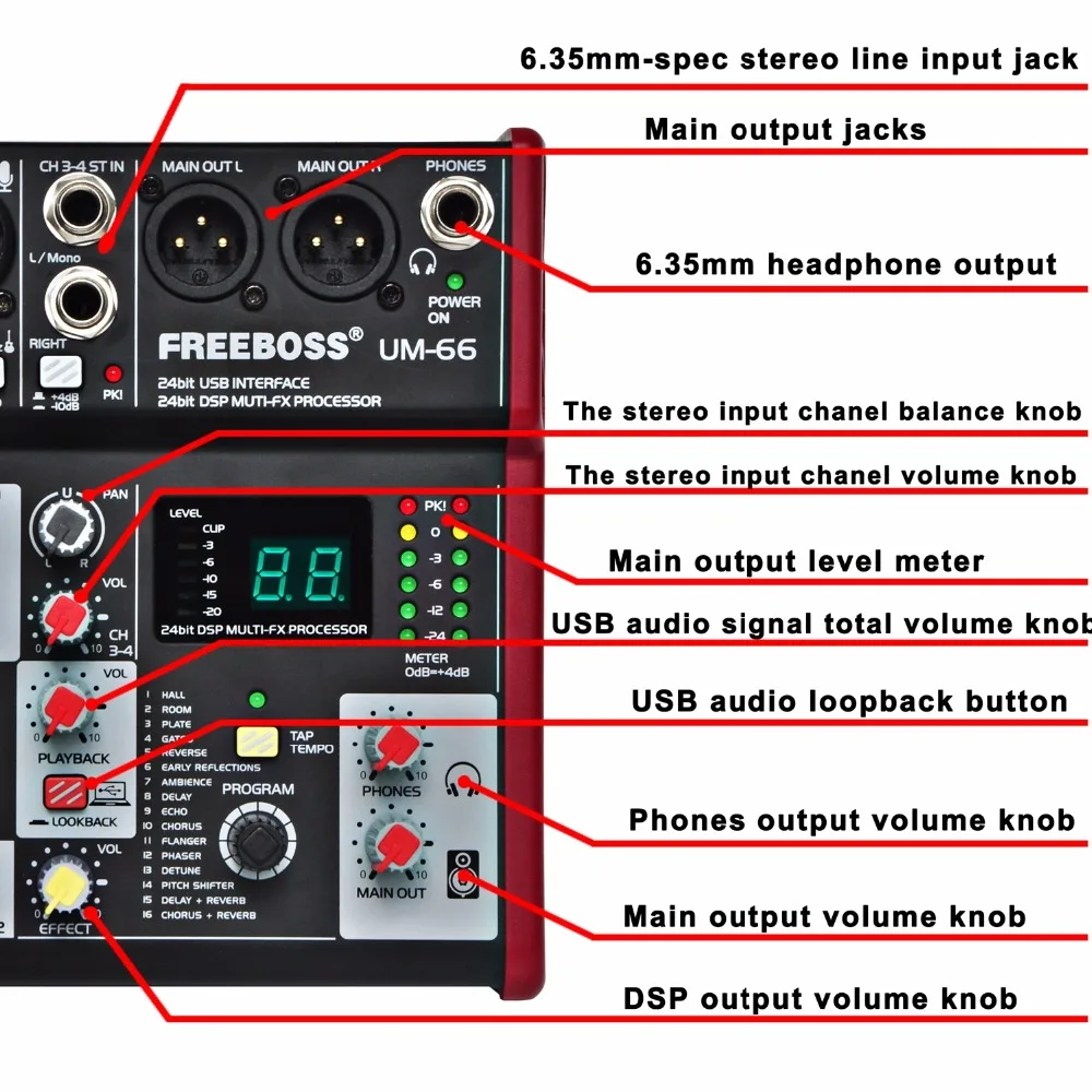 UM-66  16  Audio Mixer