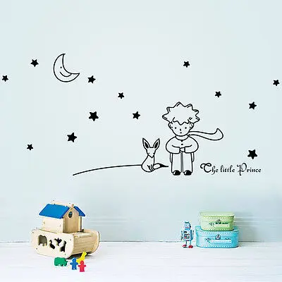 Звезд стикер с Луной на стену в стиле «Маленький принц» для мальчиков стены наклейка детская комната мультфильм Настенный декор искусство домашний декор из винила