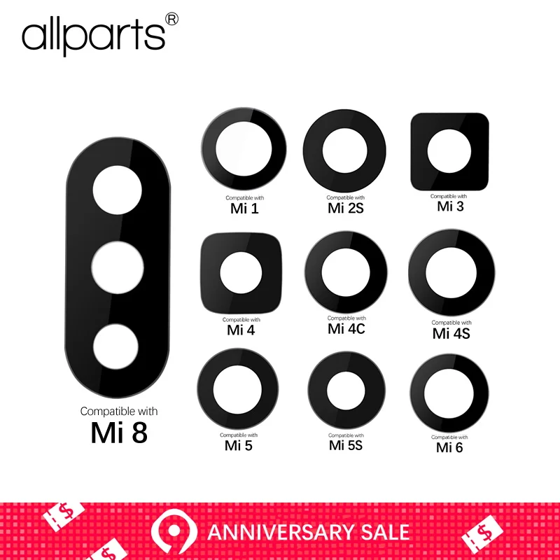 

Back Camera Lens For Xiaomi 1 2s 3 Rear Camera Lenses for Xiaomi Mi4 4c 4s 5 5s 6 8 Replacement Parts with Adhesive Tape