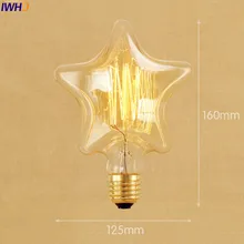 IWHD 2 шт Звезда Эдисона лампа 40 Вт Bombilla винтажный светильник Лампада Эдисона лампа накаливания St64 A19 G95 G80 St58 T10 T185