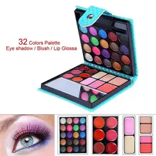 Профессиональный Маленький макияж тени для век Палитра 32 цвета модные тени для век матовые Макияж Тени с чехлом косметика для женщин синяя коробка