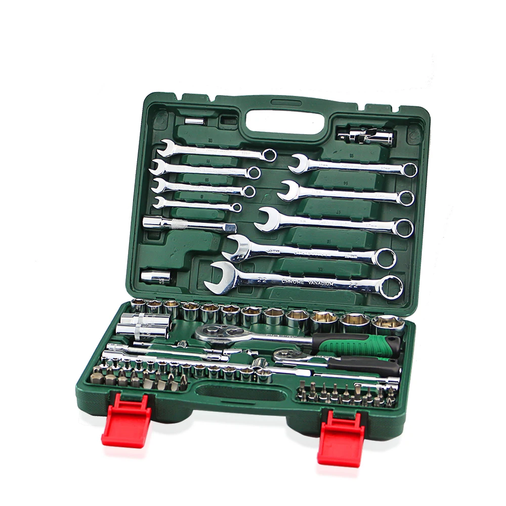 82pcs the key combination ratchet llave torque wrench 1/2 set auto repair hand tools for car kit a of keys spanners AD2003 | Ручные