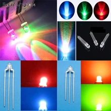 100 шт. светодиодный свет 3 мм 5 мм 3pin двойной цвет красно-синий/красно-зеленый прозрачный общий анод/катод