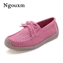 Ngouxm/ г.; новые модные женские лоферы на плоской подошве; кожаная обувь; повседневные женские лоферы; дышащие милые женские слипоны с круглым носком