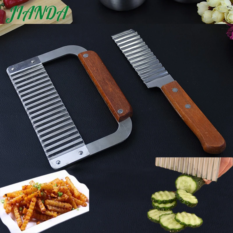 

JIANDA Stainless Steel Potato Wavy Edged Knife Gadget Vegetable Fruit Potato Cutter Peeler Cooking Tools Kitchen Knives