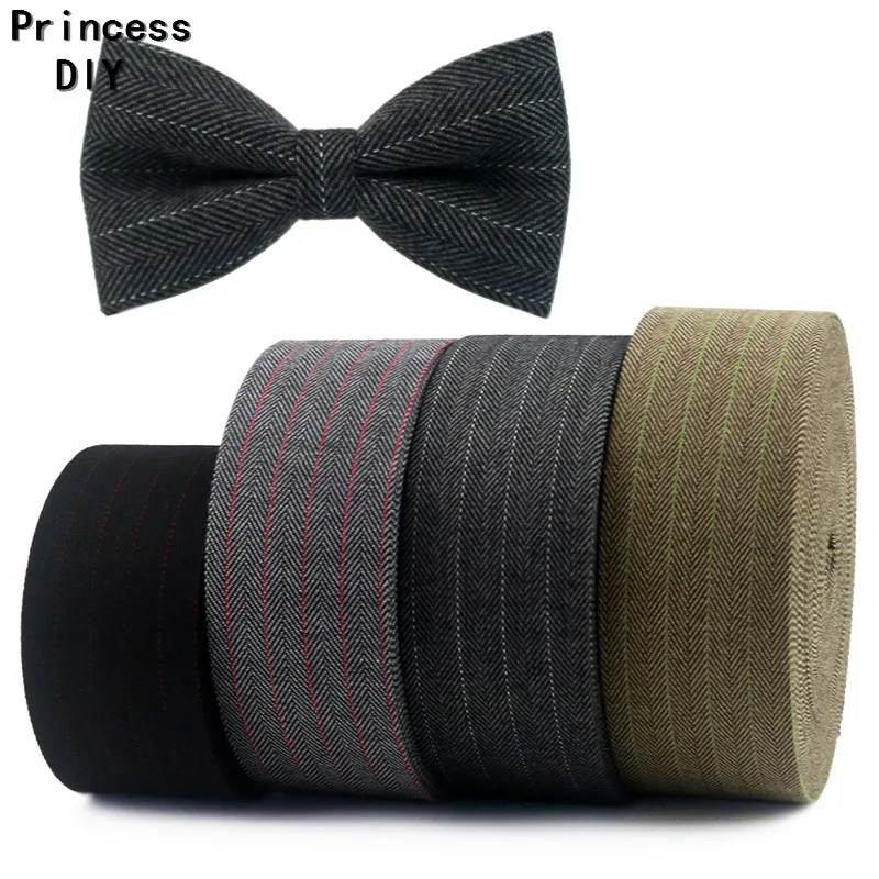 

2M/L 10 25 50mm Quality Autumn Winter Stripe Cotton Herringbone Ribbon Thick Fall Riband Tape DIY Hair Bow Collar Craft Material