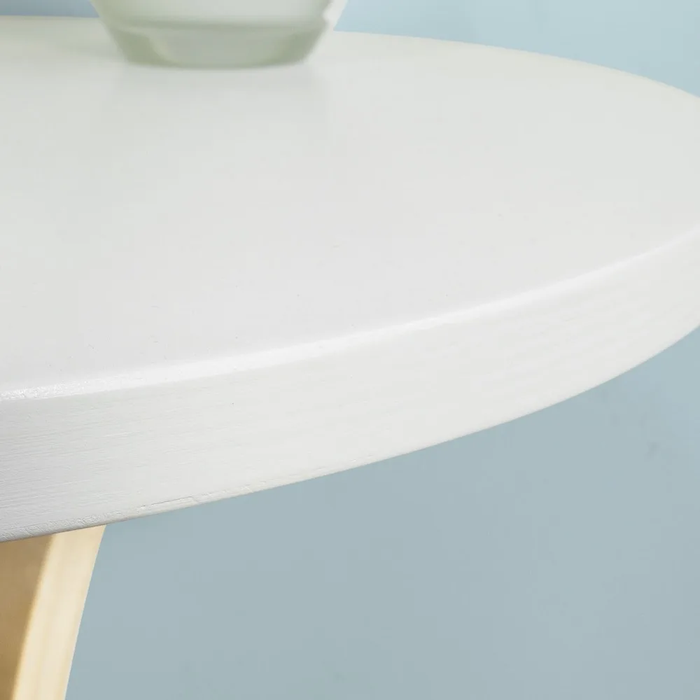 SoBuy FBT29-W, Modern Round Wooden Side Table, Tea Coffee Table, Telephone Table Living Room Furniture
