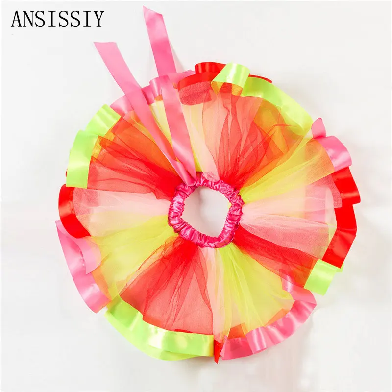 

3-9Y Rainbow Girl Clothes Tutu Skirt Children's Day Princess Girls Skirts Lovely Ball Gown Pettiskirt TUTU Children Clothing