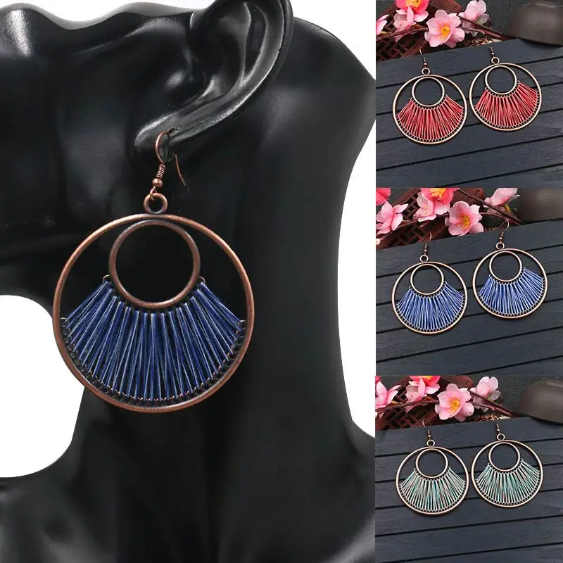 

Multiple Ethnic Beads Tassel 1Pair Drop Earrings Party Anniversary Bridal Long Dangle Vintage
