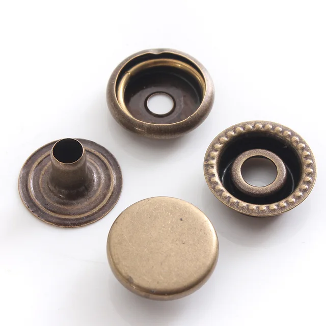 15PCS Brass Snap Fastener Press Stud Coat button Metal Snap Button Diy