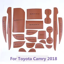Модные 20 шт./компл. двери автомобиля groove коврик из микрофибры для Toyota Camry 2018 Нескользящие подстаканники межкомнатные двери колодки подставки