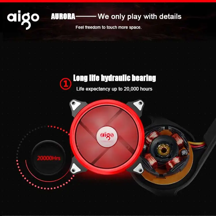 Aigo Halo Ring RGB чехол вентилятор 140 мм 3pin+ 4pin светодиодный чехол вентилятор для ПК чехол кулер для процессора радиатор бесшумный настольный компьютер Охлаждающие вентиляторы