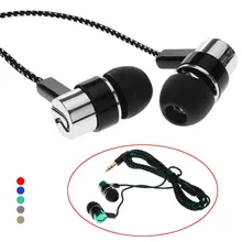 Noise Isolating Earphone 1.1M Reflective Fiber Cloth Line 3.5mm Stereo In-ear Earphone Earbuds Headset for Phone MP3