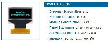 

0,82 дюймовый белый, синий OLED холодный экран 96*39 точечная матрица 28PIN Привод IC SSD1306