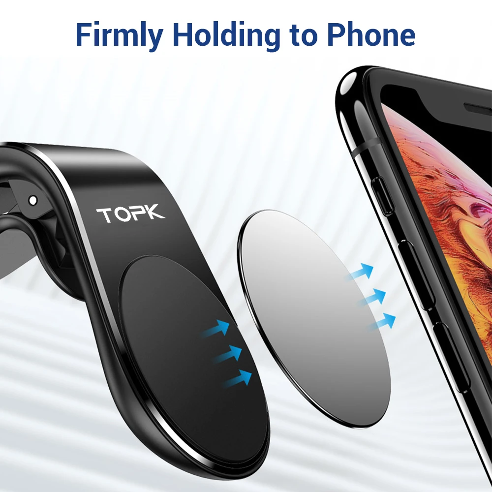  TOPK Magnetische Auto Telefon Halter Tragbare L Form Air Vent Halterung Magnet Handy Ständer Halter