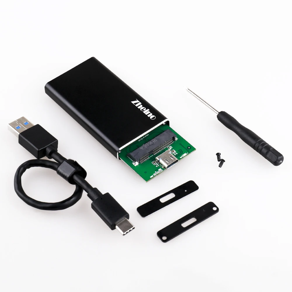 

Zheino Type-C to MSATA USB 3.1 Hard Disk Case External SSD HDD Enclosure Case