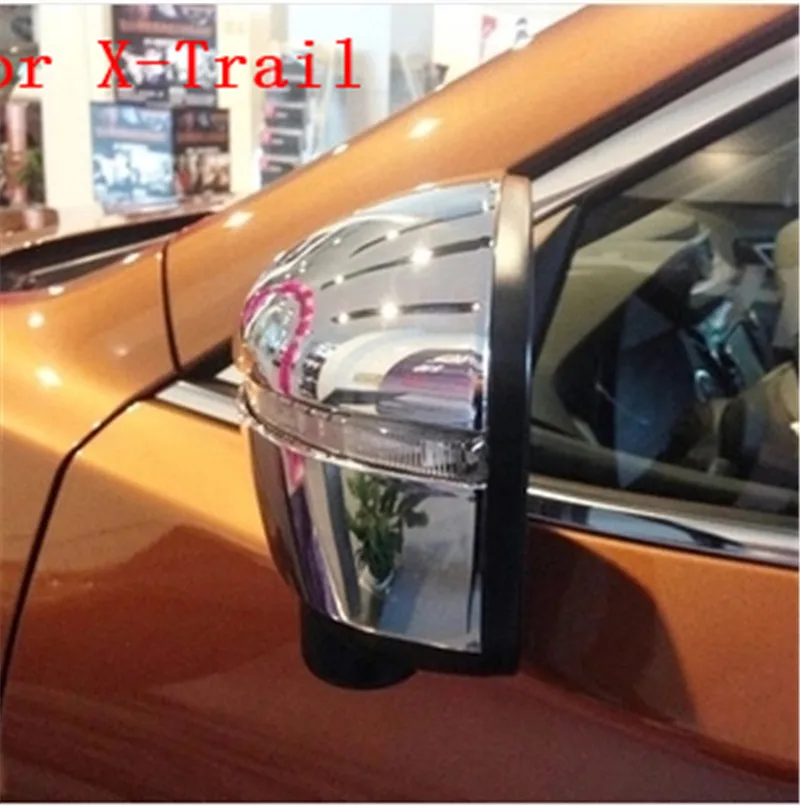 2pcs ABS plastic side door rearview mirror sticker cover For Nissan X