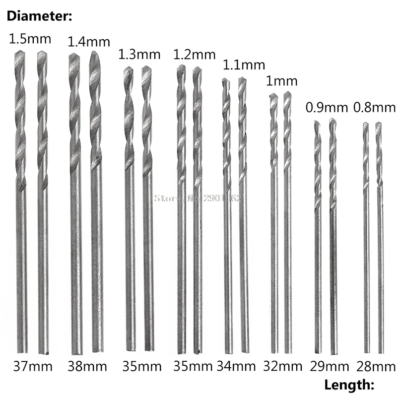 

16Pcs/Set HSS White Steel Twist Drill Bit Set 0.8-1.5mm for Electric Grinding -B119