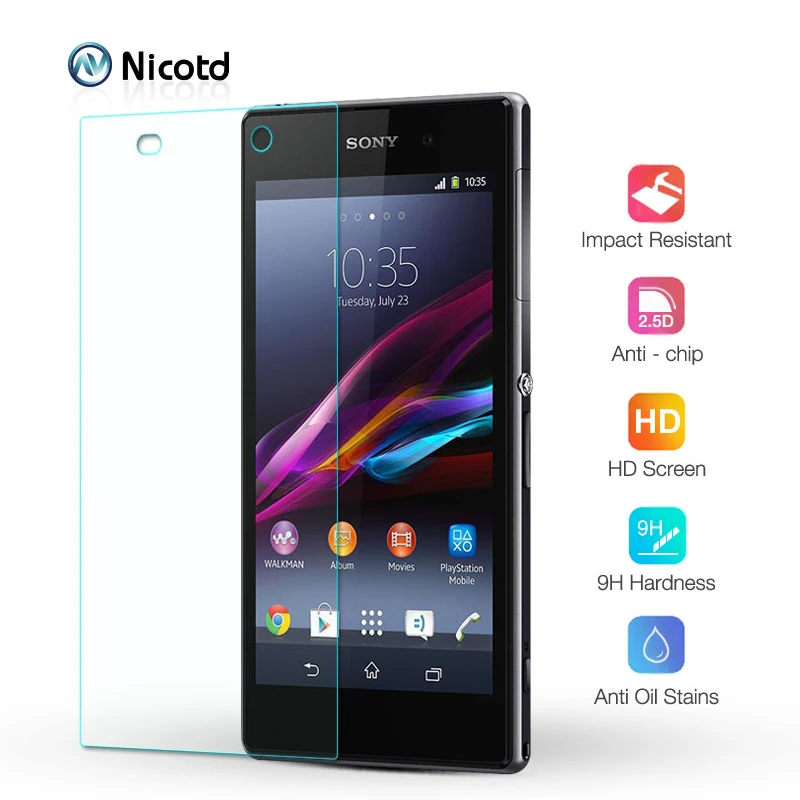 Защитное стекло Nicotd закаленное 9H для Sony Xperia Z1 Z2 Z3 Z4 Z5 Z Compact Защитная пленка S36H T2
