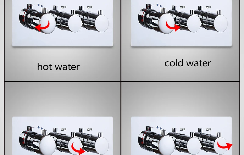 DCAN Two Functions Bathroom Bath Shower Faucet Mixer Valve Wall Mounted Bathtub Faucets Thermostatic Shower Faucets Mixing Valve (16)