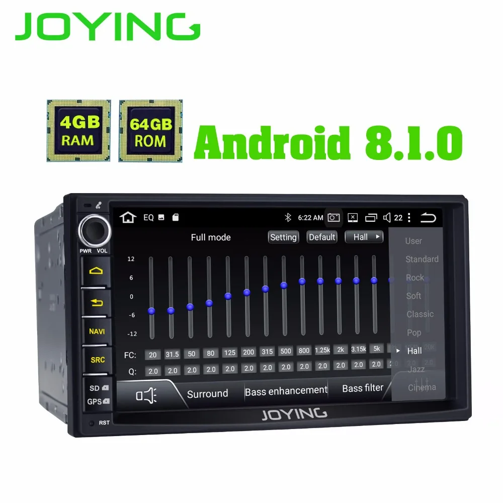 JOYING 2 Din Android 8.1.0 Car Stereo Autoradio 7'' 4GB RAM 64GB ROM Octa Core HD screen Cassette Radio carplay DSP video output