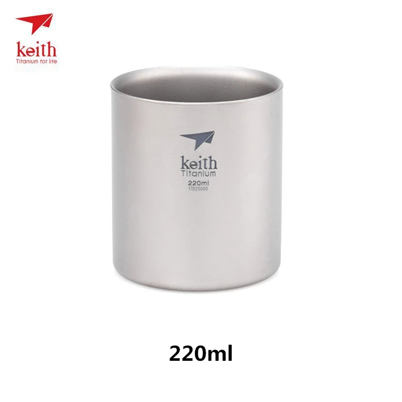 Keith titanio 4 piezas taza Camping al aire libre de viaje portátil de titanio puro tazas de cerveza de vino whisky tazas al aire libre viajes taza de ti3501