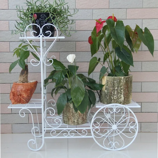 Iron Flower Stands Balcony Pot Holder White Or Black Iron Flower Stands Balcony Pot Holder White Or Black Vase Stand With Wheels Multi
