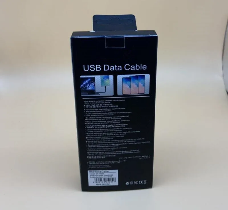 10 шт./лот,, 1 м, type-C, USB кабель для синхронизации данных, зарядный шнур для samsung S8, S9, S10, Note 8, 9, в розничной упаковке