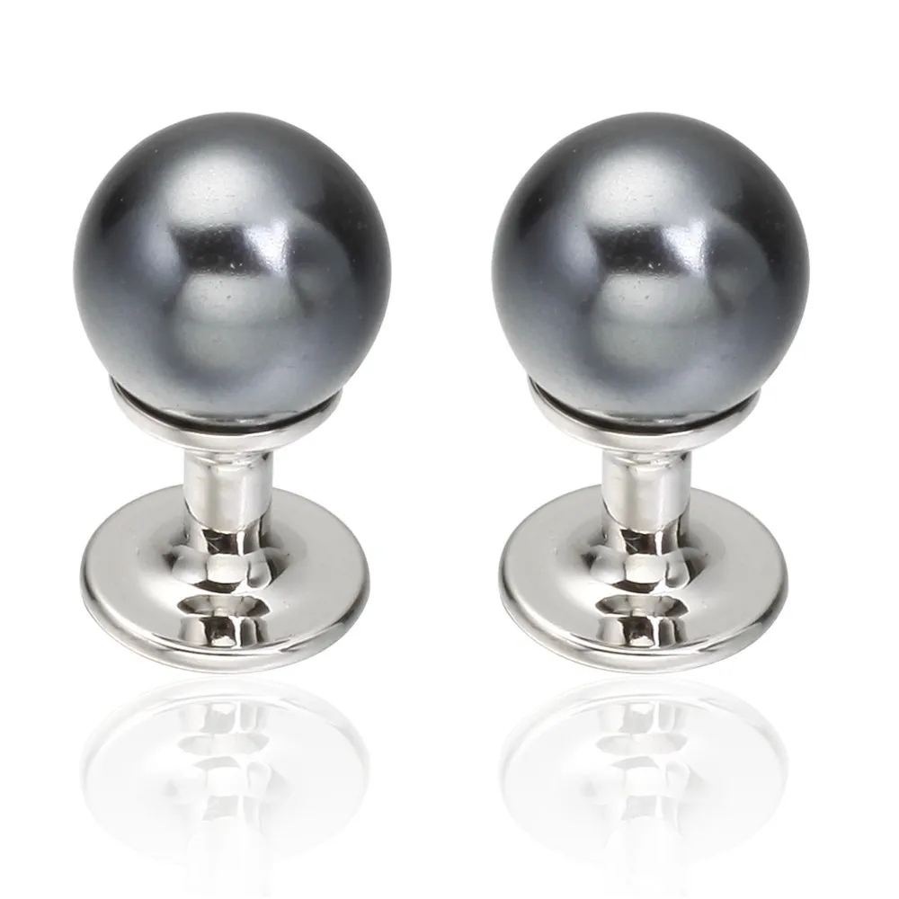 Men Gift Classic Round Ball Cufflinks for mens Cuff Button Black Colour Casual Business Copper Material abotoadura Jewelry | Украшения и