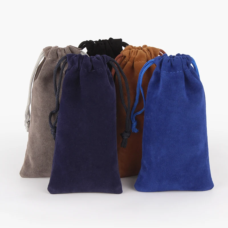 100 шт./лот 6*12 см 5 цветов логотип печатных drawstring сумка бархатный мешок ювелирных изделий Рождественский подарок мешок хранения