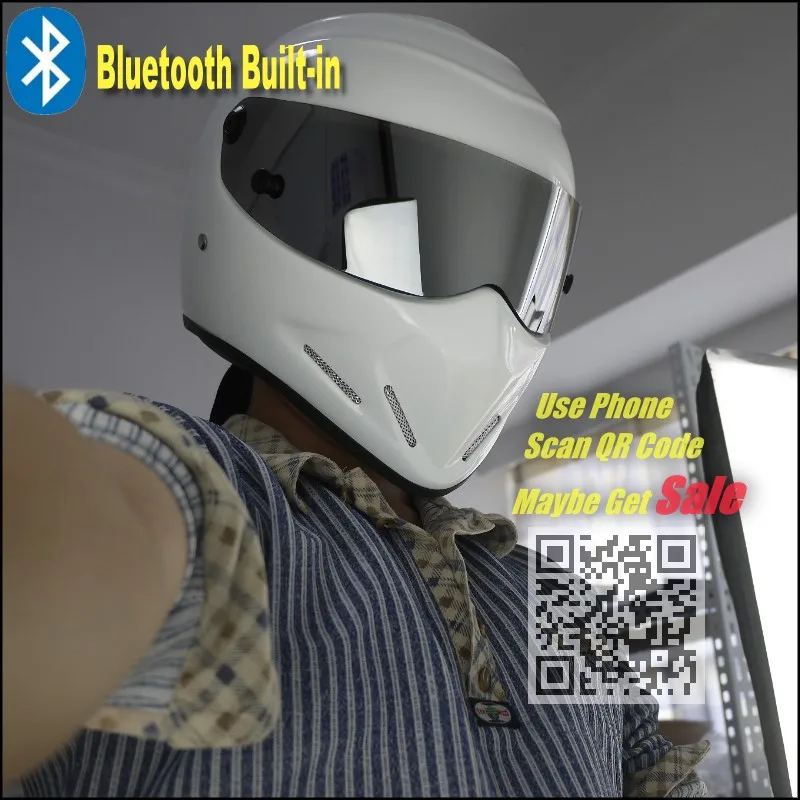 TopGear Стиг белый шлем Встроенный Bluetooth/Capacete каско де с серебристый козырек+ телефонный звонок Домофон мотоцикл