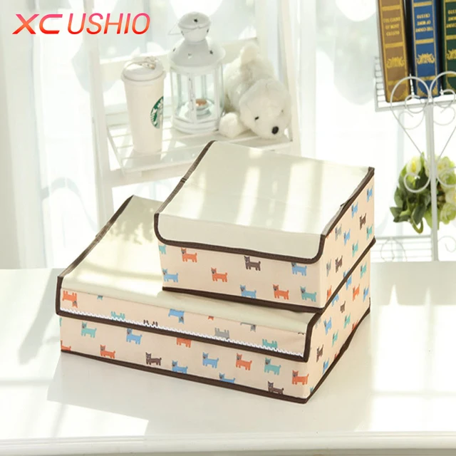 Thickened Oxford Fabric Storage Box Closet Lidded Drawer Divider Bra Thickened Oxford Fabric Storage Box Closet Lidded Drawer Divider Bra Underwear Socks Organizer Container Wardrobe Case
