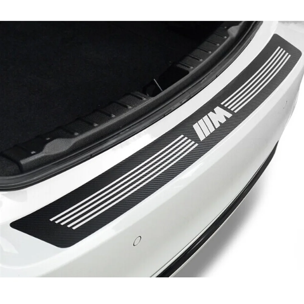 ///M Carbon Fiber Pattern Car Rear Bumper Protector Sticker M