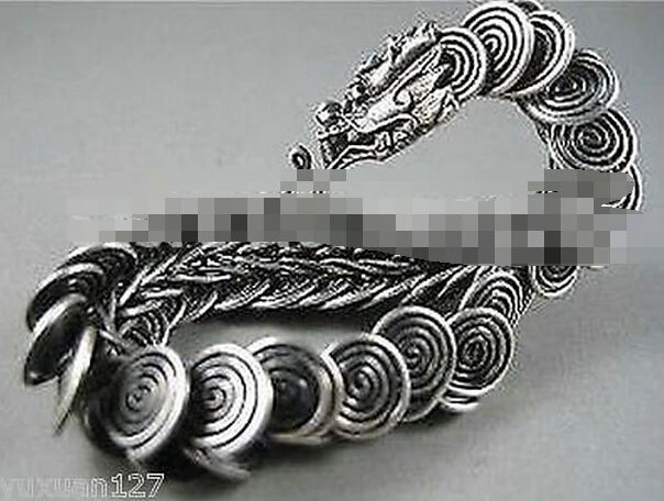 DYY1010+++New Tibet silver hand carved dragon Head Men`s bracelet | Украшения и аксессуары