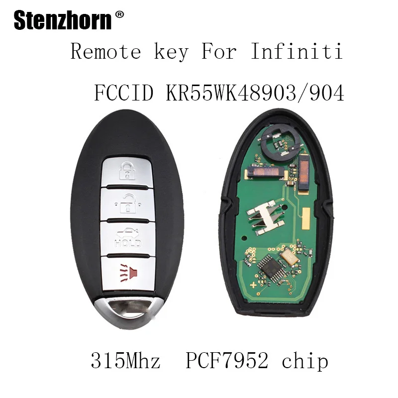 

QWMEND 315Mhz Remote Key Keyless Fob DIY For INFINITI 2011-12 G25 2007-08 G35 2008-13 G37 2014-15 Q60 Original key PCF7952