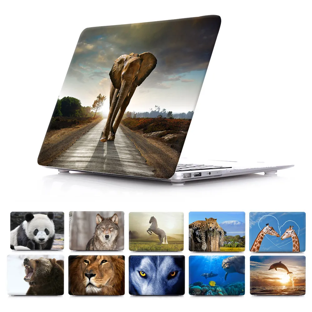 

Wildlife Elephant Giraffe Dolphin Dog Animal Prints Case Sleeve For macbook pro 13 15 12 with retina macbook air 11 13 Case